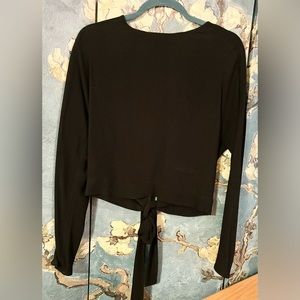 Aritzia Wilfred black crop top